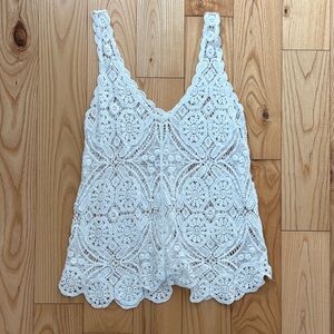White Lace Sleeveless Top